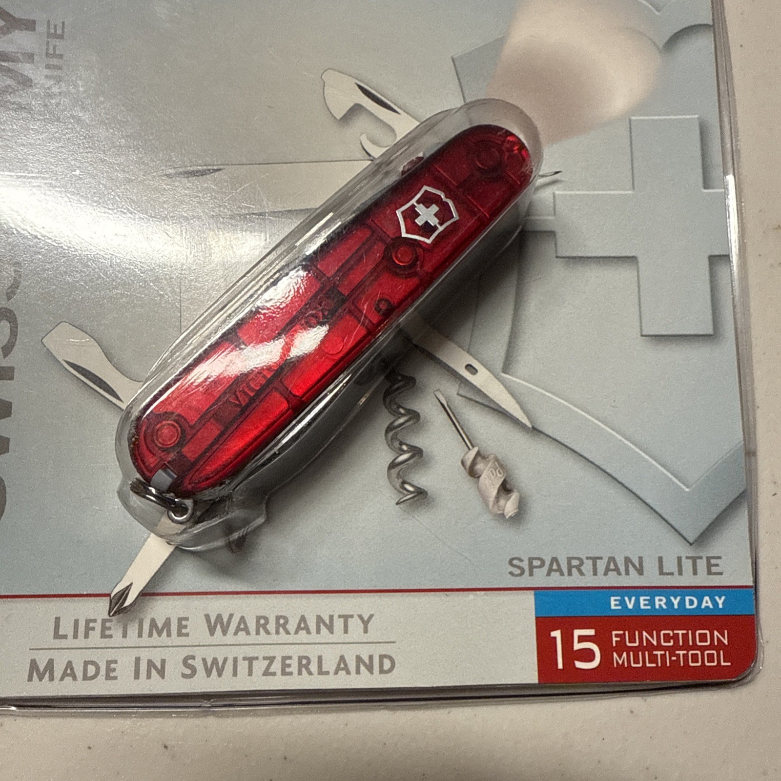 Victorinox Swiss Army Knife Spartan Lite Ruby Red New 15 Tools Switzerland
