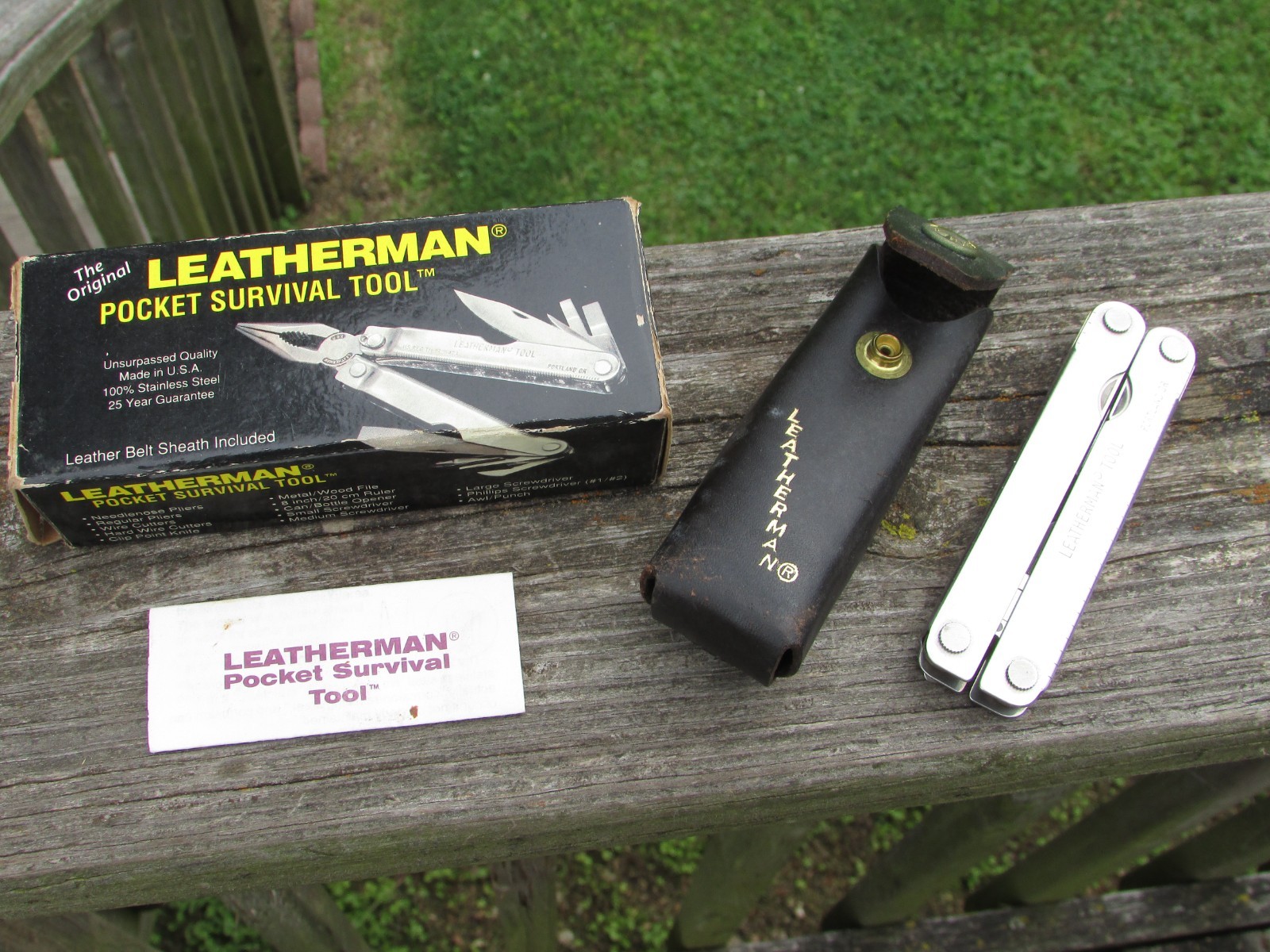 Original Vintage 1995 LEATHERMAN Pocket SURVIVAL TOOL Looks UNUSED Retired NOS !
