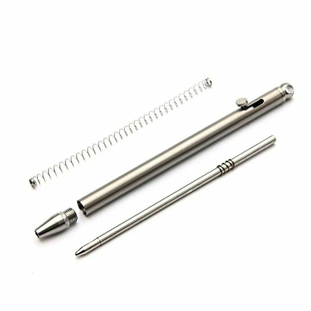 Titanium Alloy Mini Pocket Pen Outdoor EDC Tool Portable Key Chain Ballpoint Pen