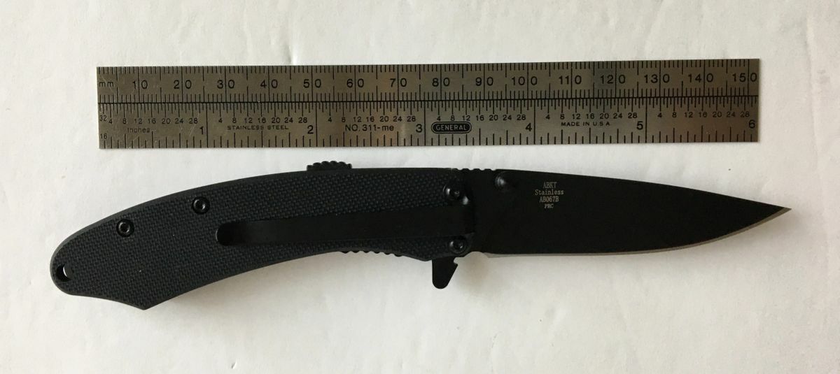 American Buffalo ABKT Ember Assisted Opening Folder Pocket Knife – Black AB067B