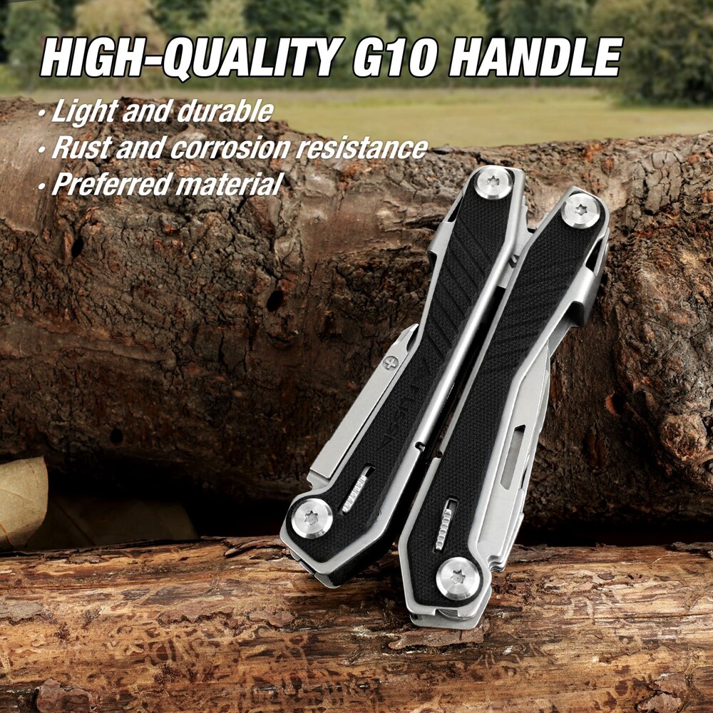 Flissa 16 In 1 Multi Tool Pliers Portable Survival Outdoor Compact Folding Knife