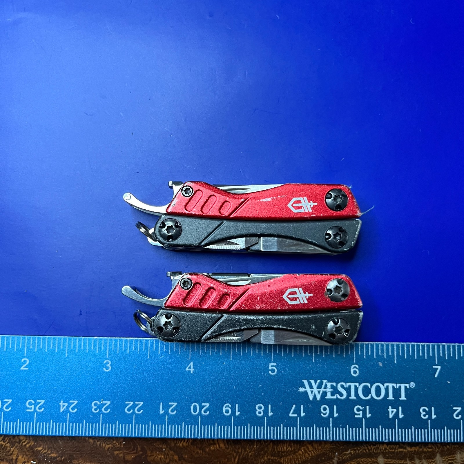 Lot of 2 Gerber Dime Multi-Tools Small Keychain Pliers Knife File Scissors