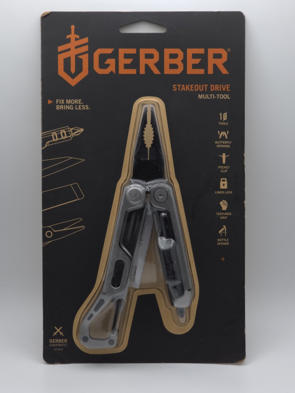 Gerber Stakeout Drive Multi-Tool 10 Tool Pliers Silver/Black