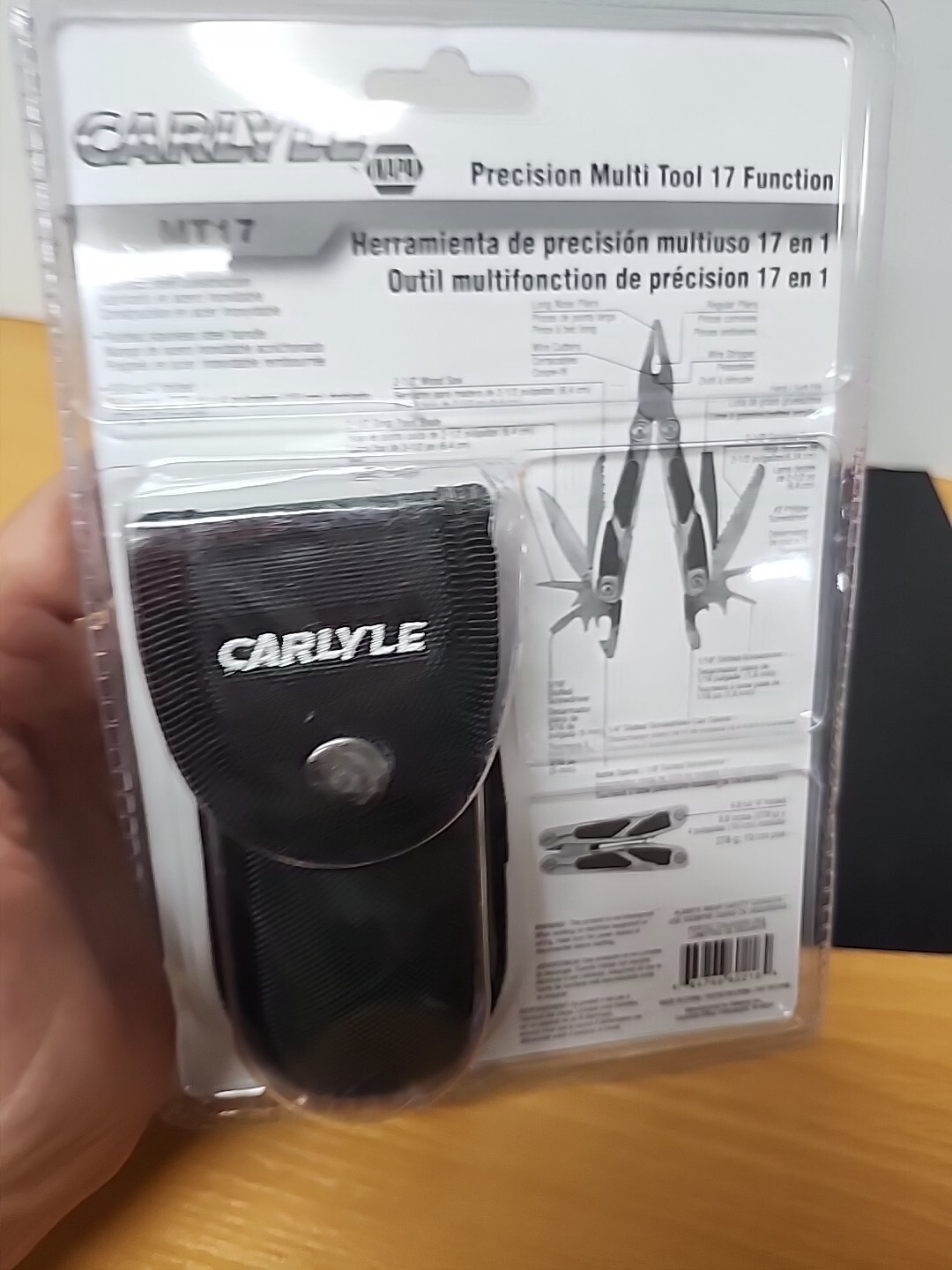 CARLYLE MT17 PRECISION 17 FUNCTION STAINLESS STEEL MULTI TOOL & CASE 9.8oz. 4″