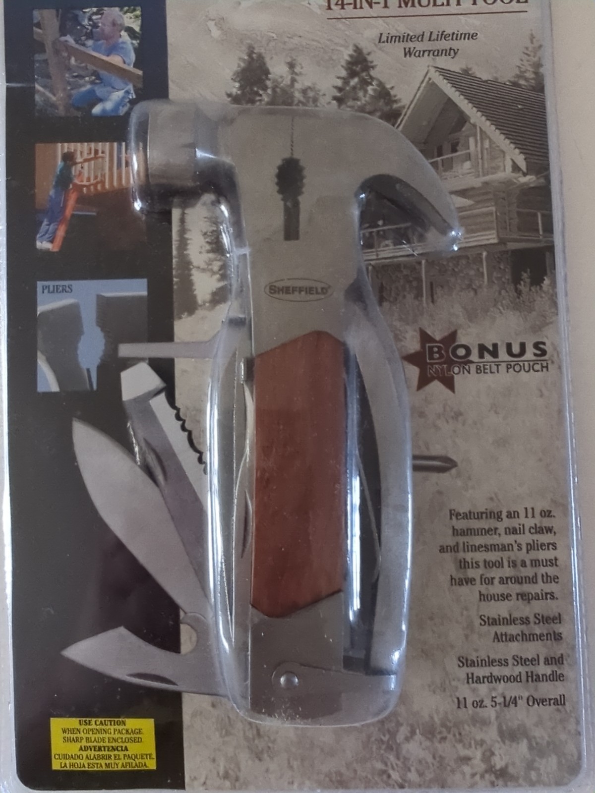 Sheffield THE HAMMER 14-in-1 Multitool Knife Pliers Screwdriver Wire Cutter Claw