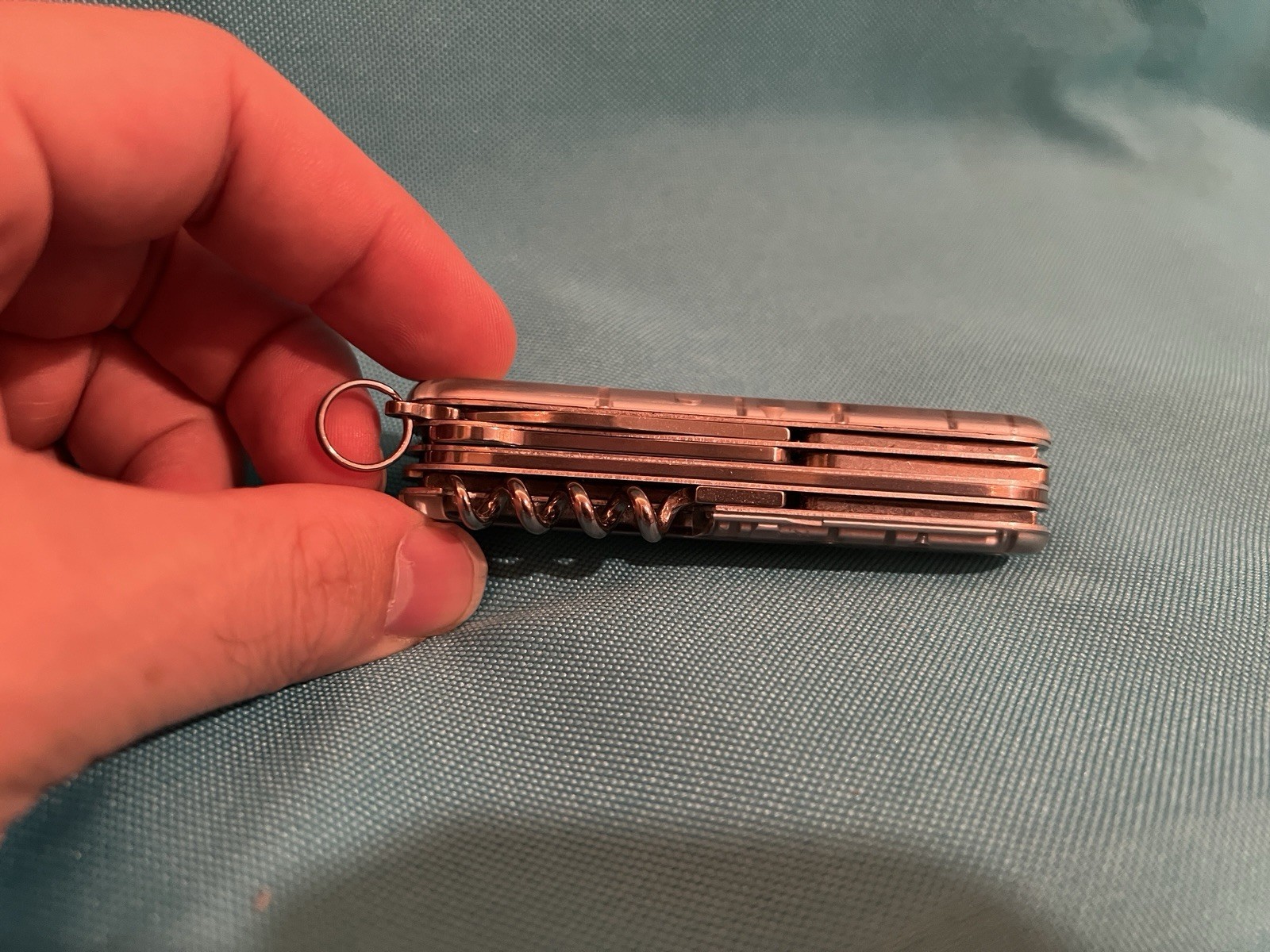 Victorinox Swiss Army Silver Multi-Tool Knife Scissors Corkscrew Keyring Tthpick