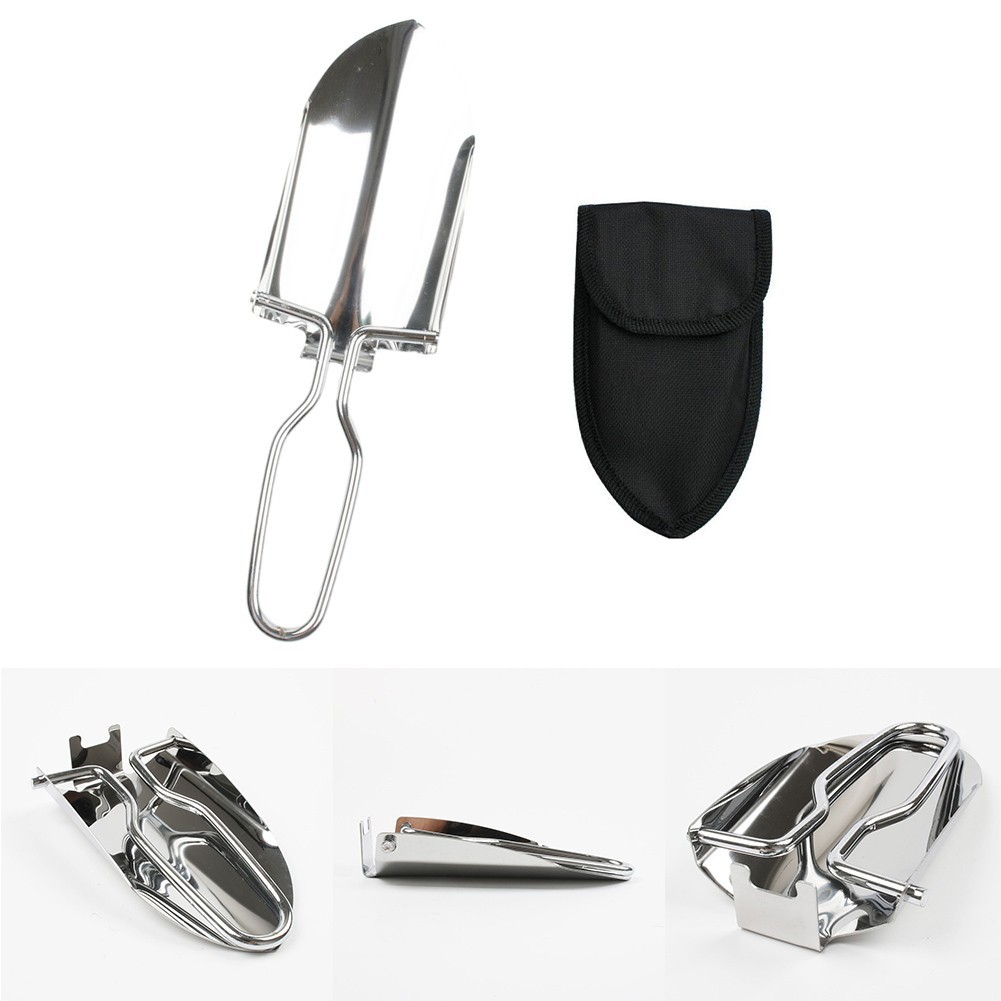 Foldable Camping Spade Tool Stainless Steel Construction Portable Design
