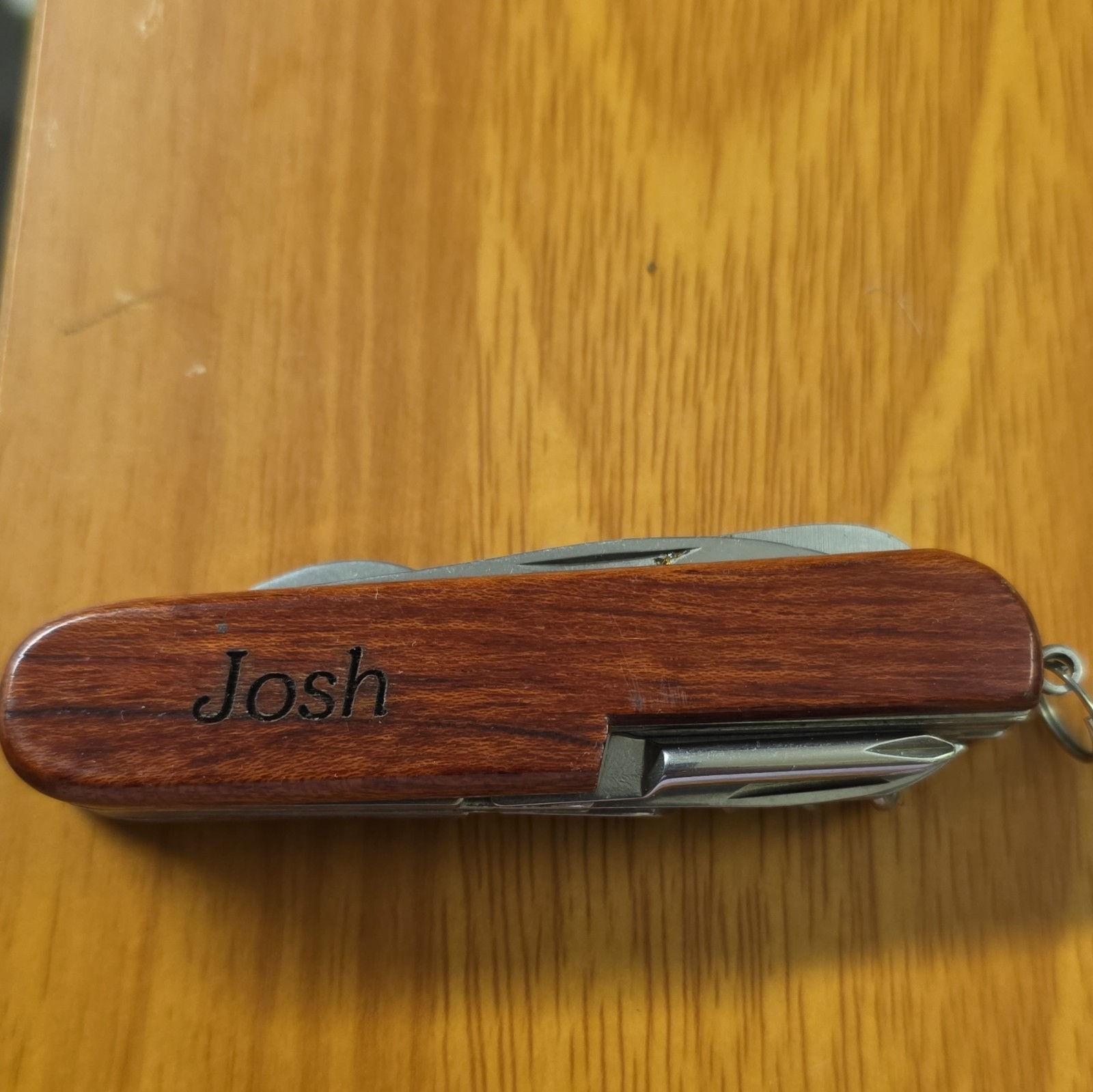 Ventura California Multi-Tool Pocket Knife Wood Handle 6 Tools Lanyard Ring