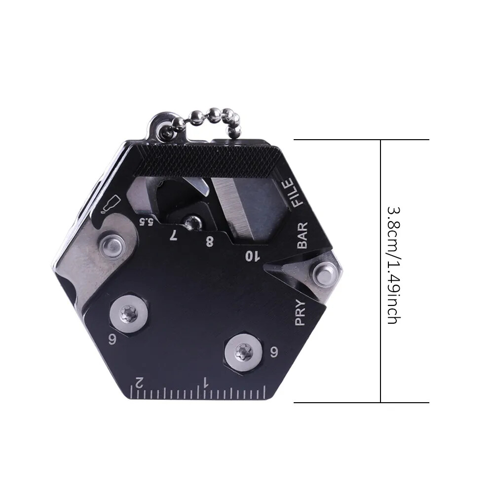 Multifunctional Keychain Screwdriver Hexagon Coin Outdoor EDC Tool Mini Keychain