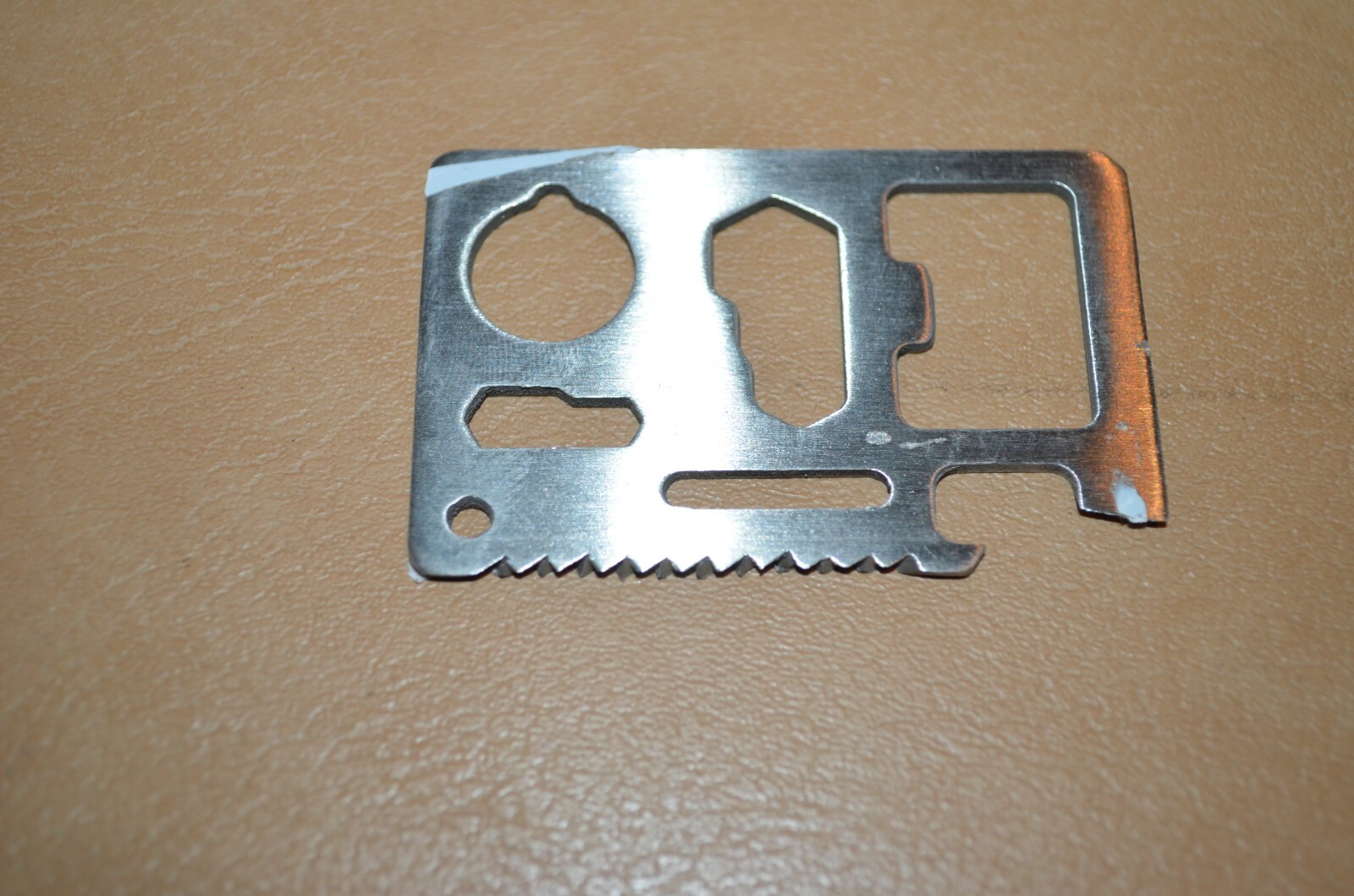 Mini Wallet Size Multi Survival Tool Metal Thin Small, Silver Tone Hunting Camp
