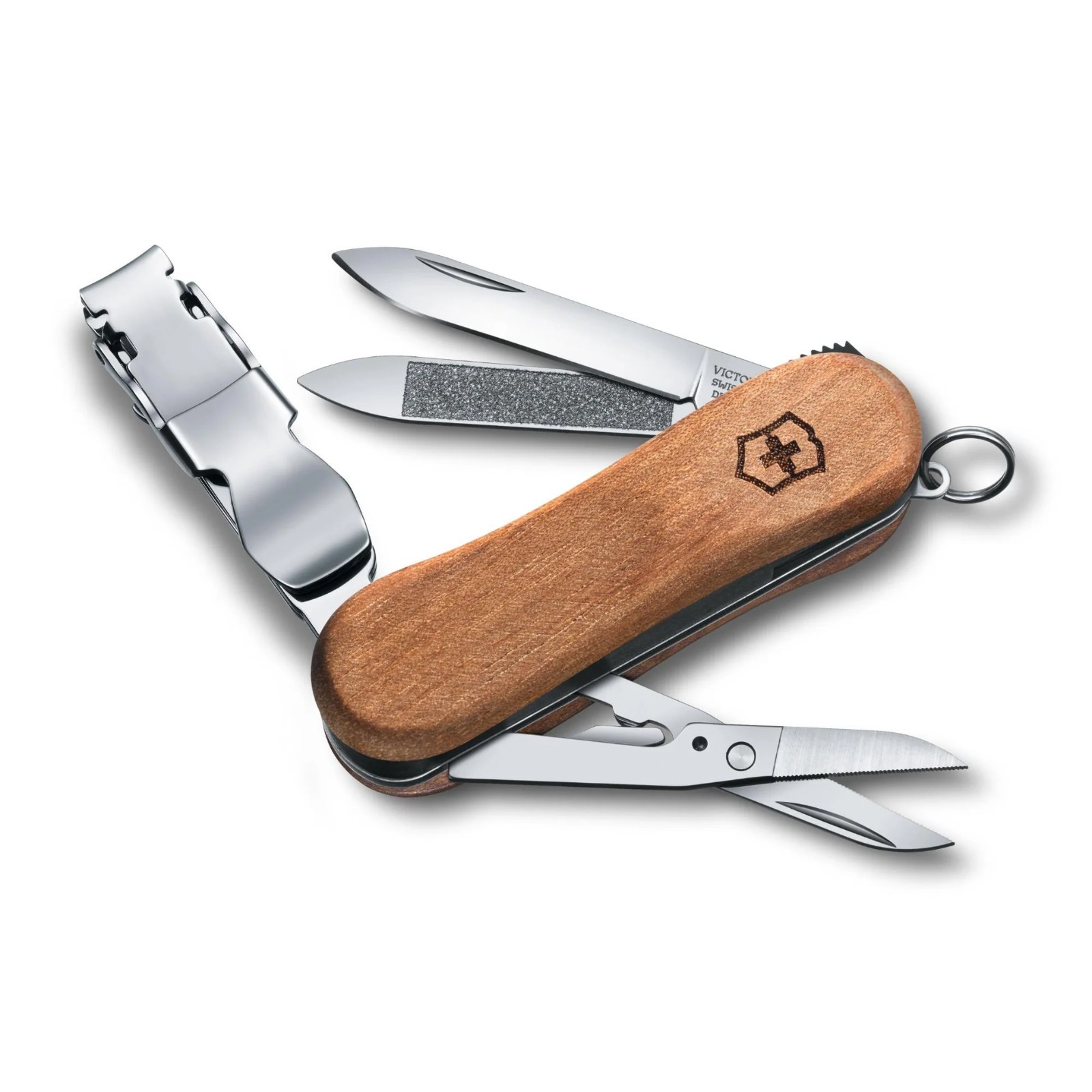 Victorinox Nail Clip 580 Wood Small Swiss Army Knife with Nail Clipper