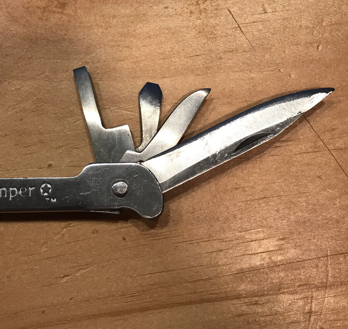 AMERICAN CAMPER BRAND STAINLESS STEEL MULTI TOOL COMBO PLIER W/ LEATHER SHEATH