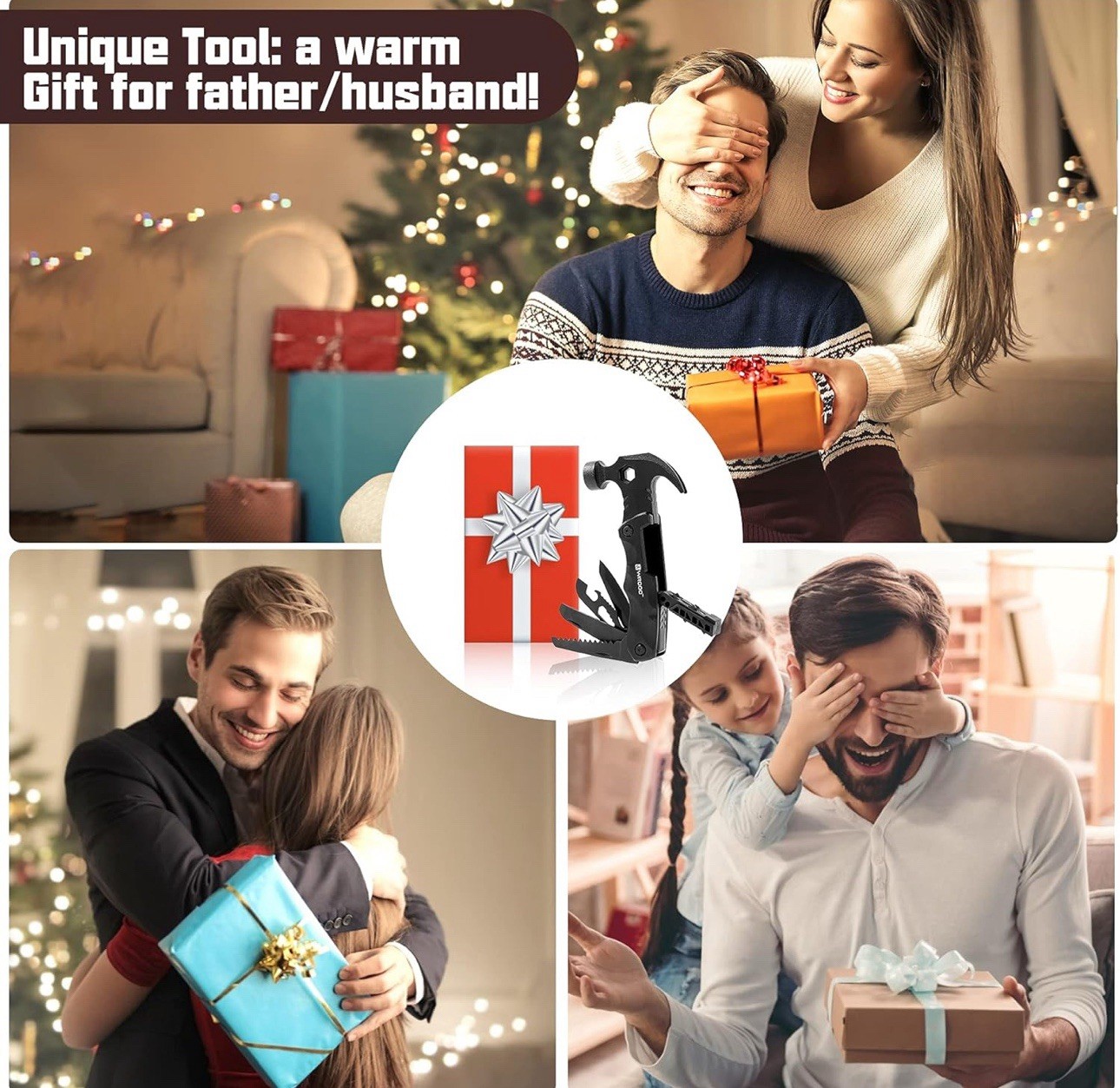 Multitool Camping Accessories Stocking Stuffers for Men Dad Gifts, 13 In 1