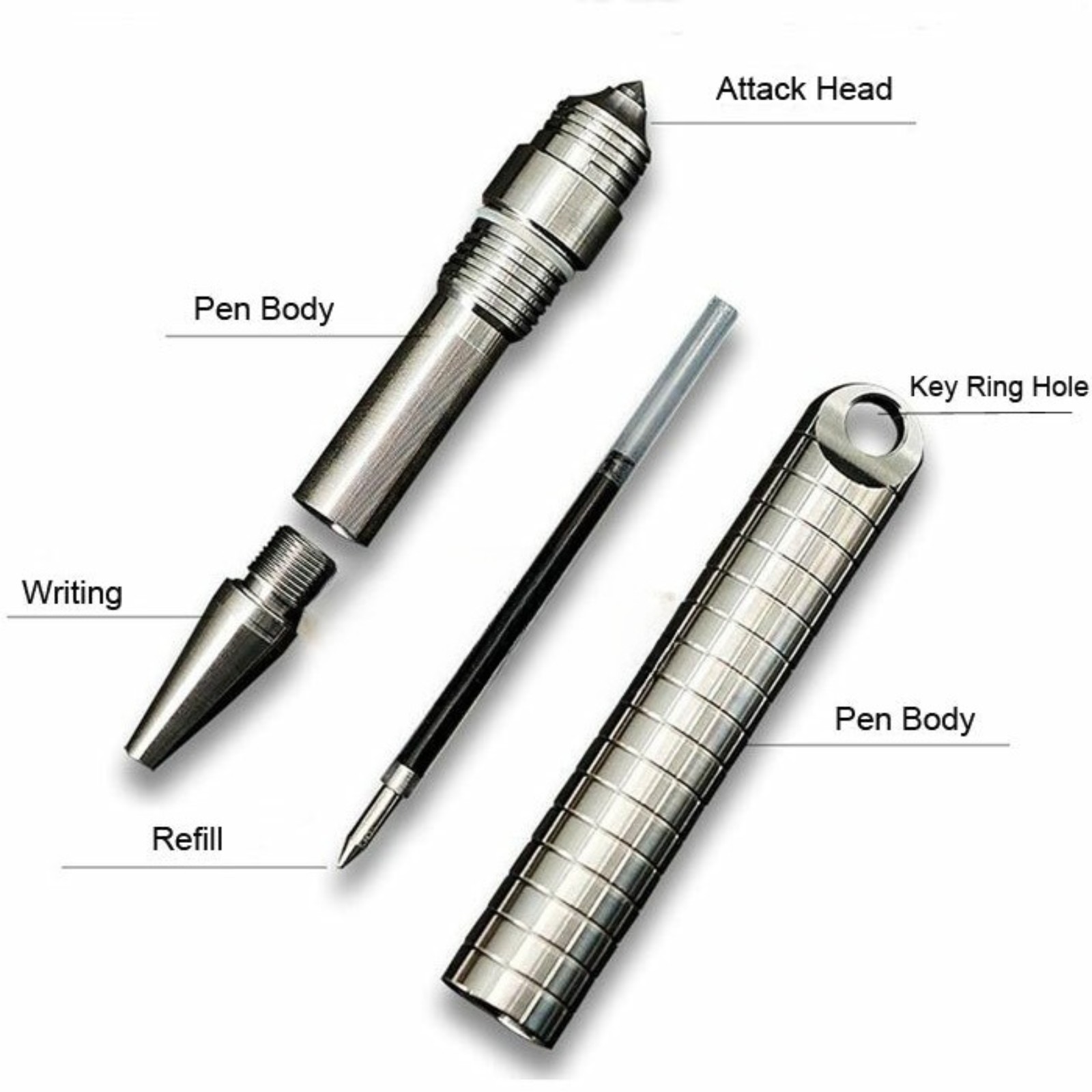 EDC Min Titanium Keychain Practical Ballpoint Pen Signature Tacticak Outdoor Pen