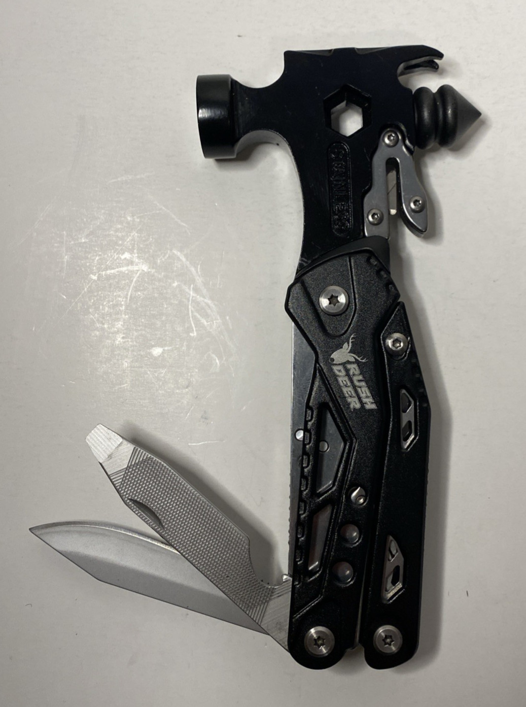 Rush Deer Hammer Multitool Folding Tool w/ Nylon Sheath