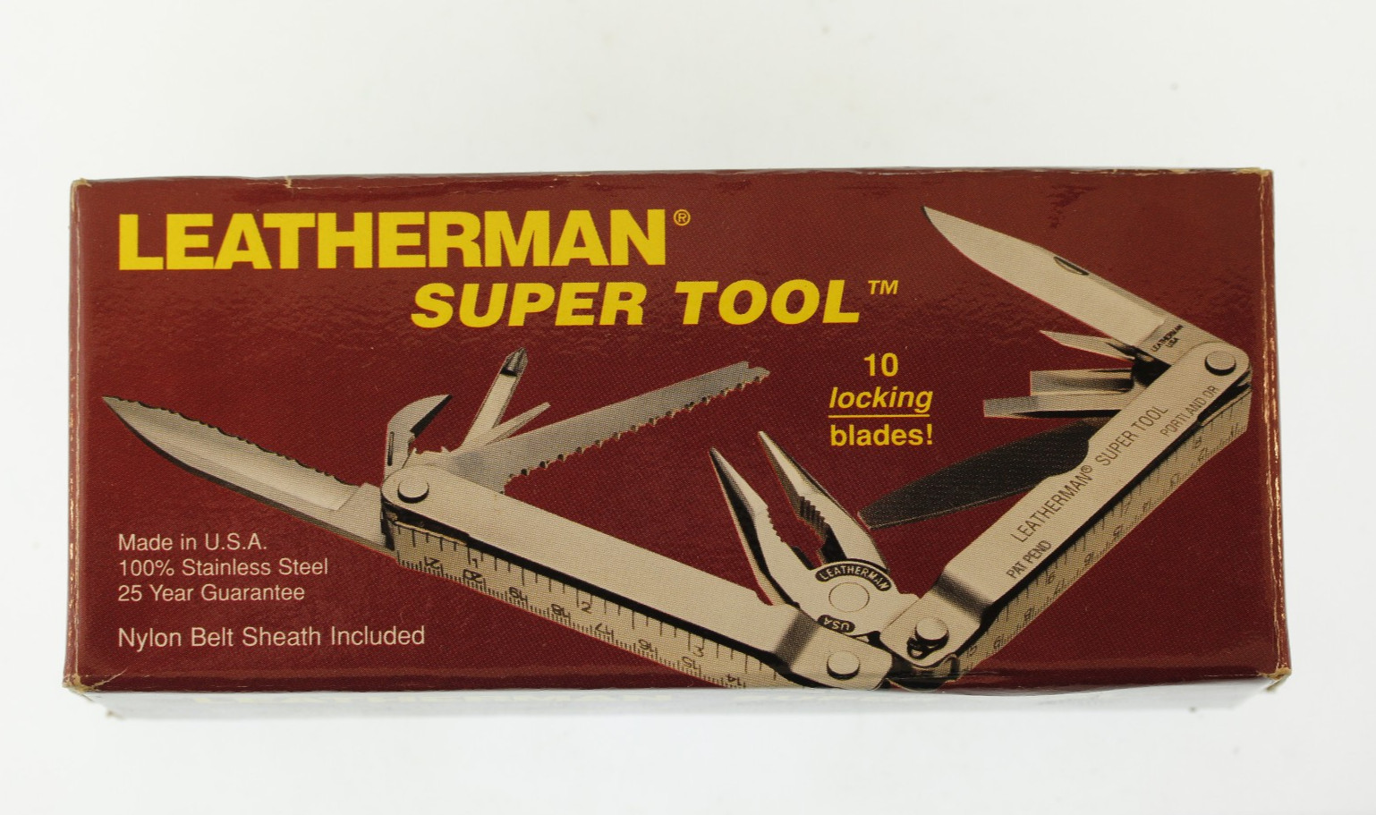 Vintage Unused Leatherman ® Super Tool ™ with Box Papers and Nylon Sheath ©1994