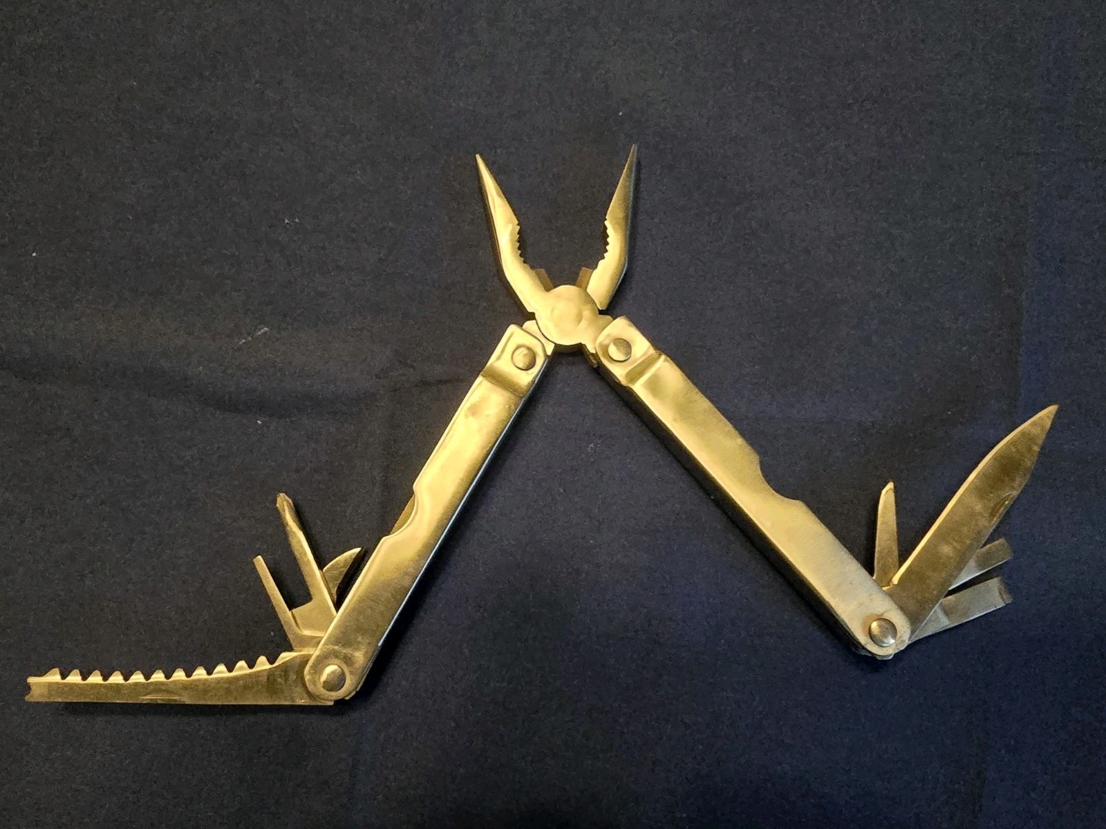 Multi-Tool Stainless Steel Knife W/ Leather Case Screwdriver Hole Punch Ruler+