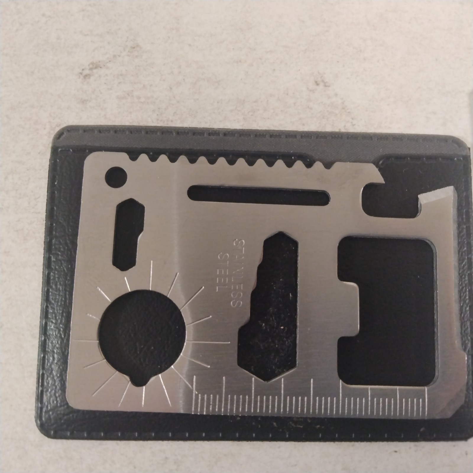 Multipurpose Pocket Survival Tool Can Opener Knife Edge Screwdriver Ruler Cap Op