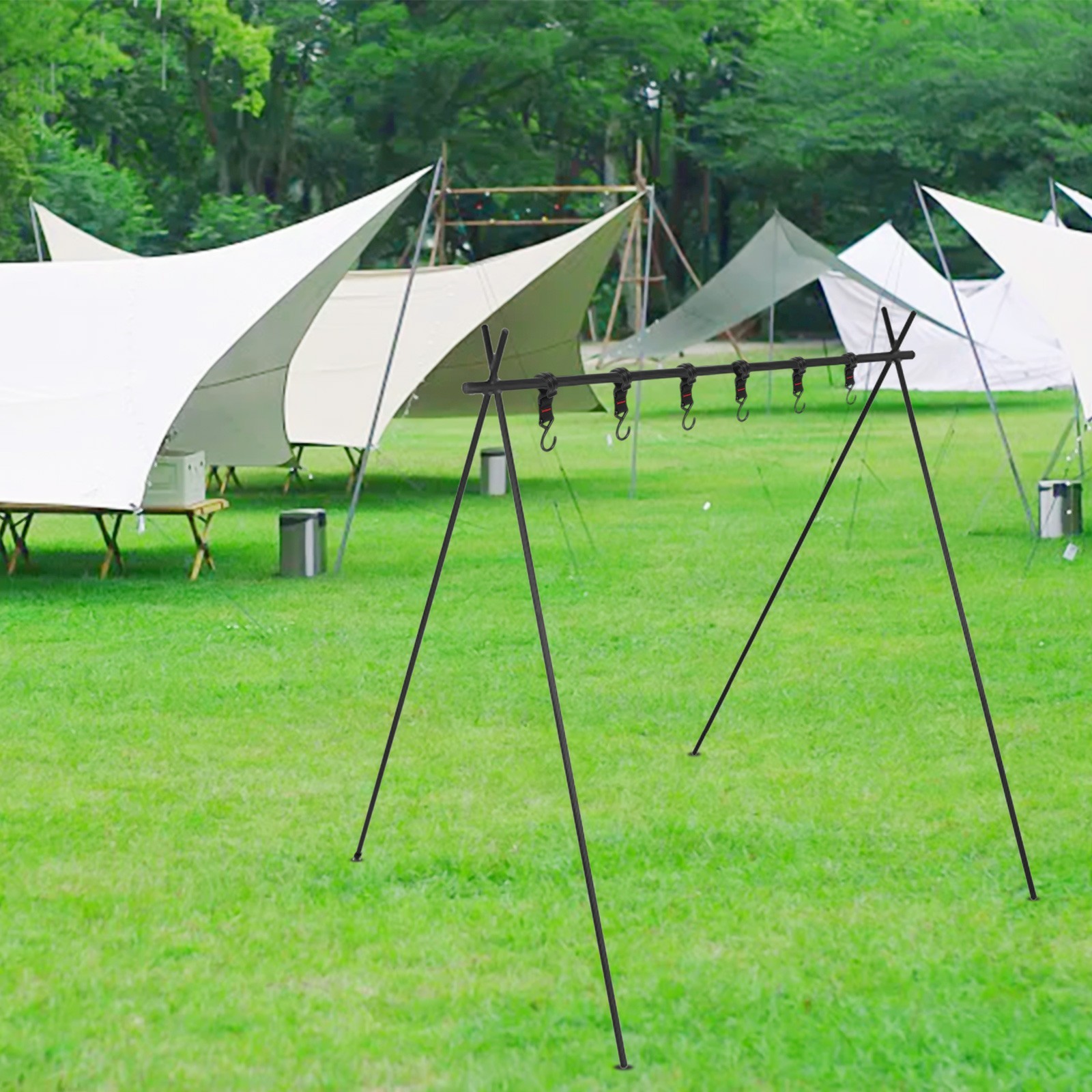 Heavy-Duty Outdoor Camping Triangular Hanging Rack – Easy Setup & Compact