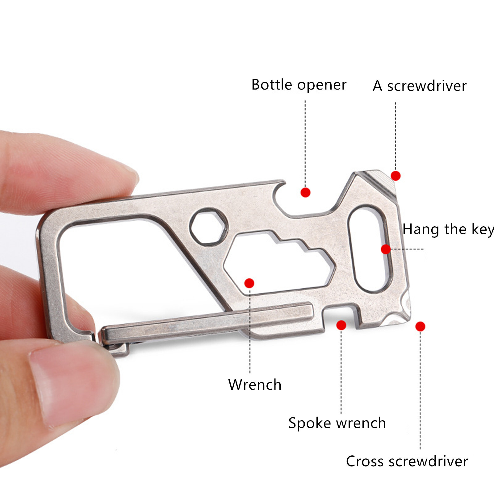 TC4 Titanium Mechanic Key Chain Carabiner Opener Outdoor Camping Multi EDC Tool