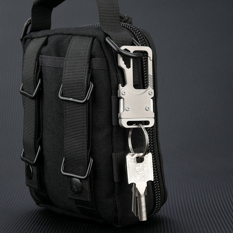 Titanium Alloy Key Chain Carabiner Opener Wrench Cutter EDC Outdoor Multi Tools