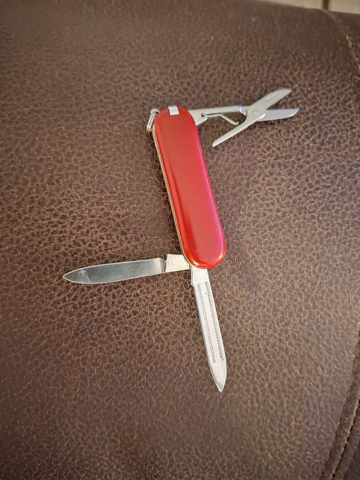 Multi-tool Knife Field Keychain. Tweezers, Scissors, File, Knife Blade. 1990’s.