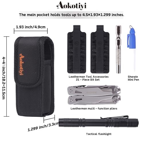 Multitool Sheath – Magnetic Closure EDC Belt Pouch Organizer with Belt Clip &