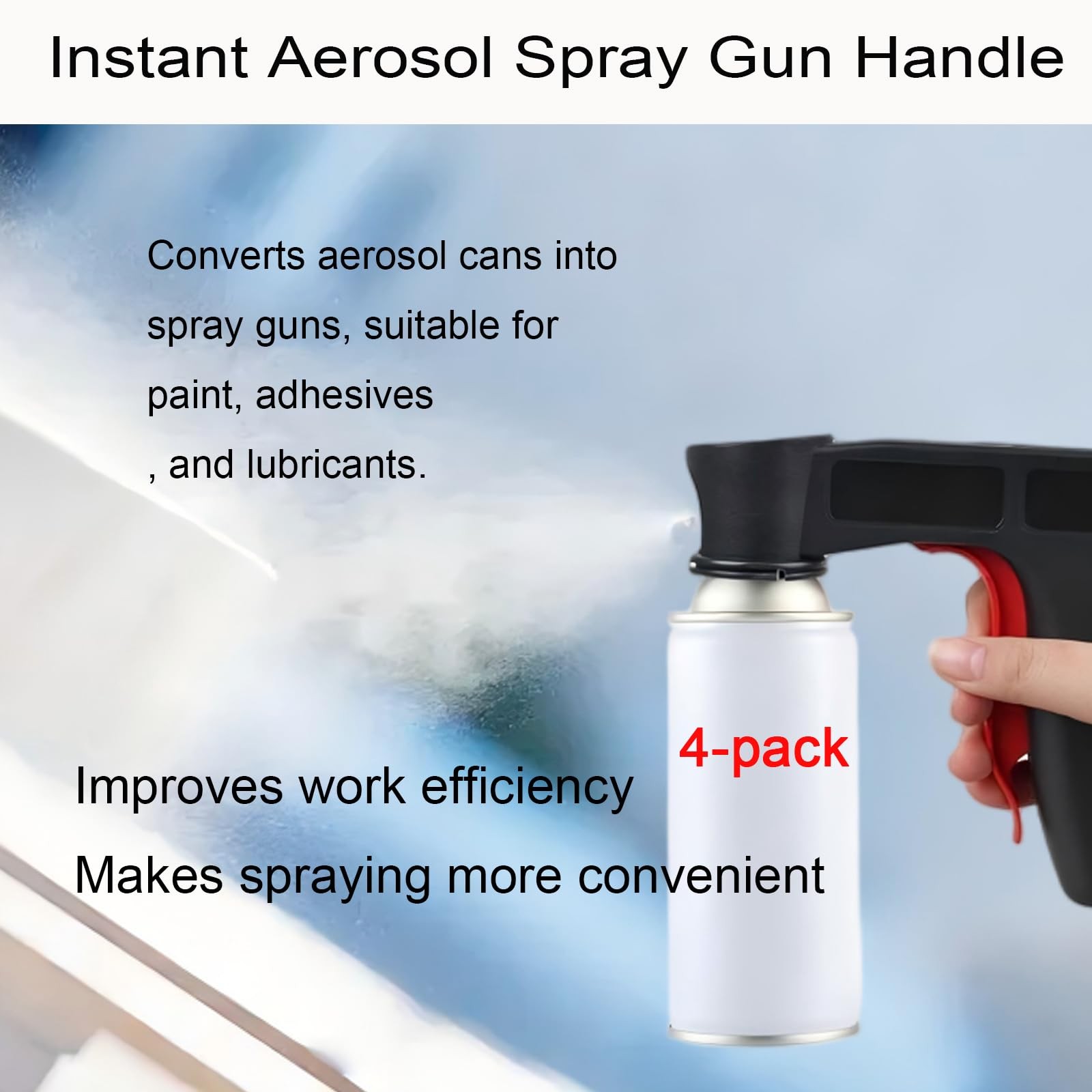 Ready-to-use aerosol trigger handles that convert aerosol cans into spray gun…