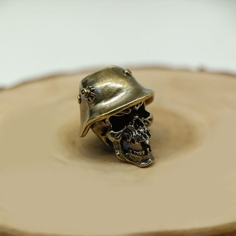 Vintage Skull Soldier Paracord Beads Brass Charm Beads DIY Paracord Accessories
