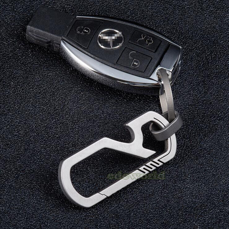 Titanium Keychain Bottle Opener Carabiner Key Ring Outdoor Travel EDC Multi Tool