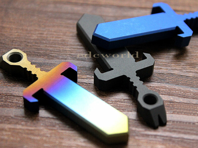 Titanium Alloy Necklace Pendant Crowbar Zipper Head outdoor Keychain EDC Tool