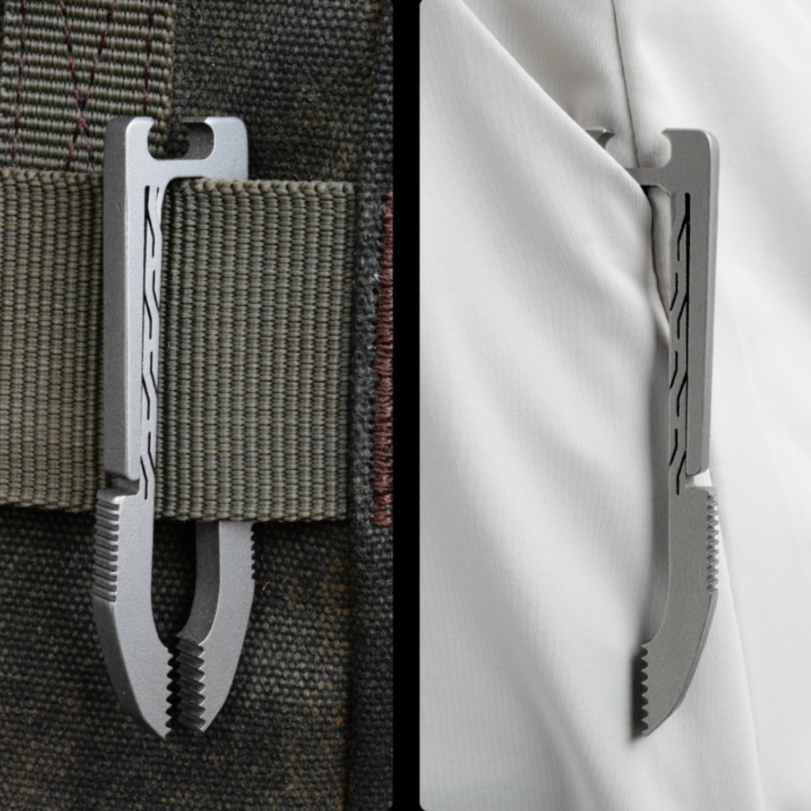 Titanium Alloy EDC Snap Tweezers Flat Head Clip Keychain Outdoor Pocket Tool