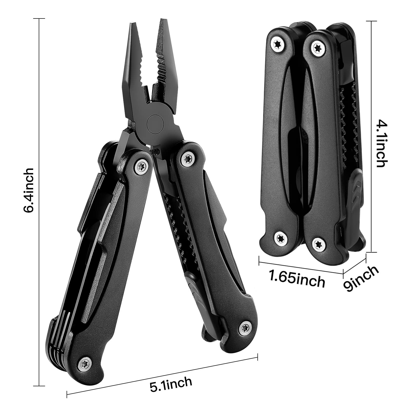 14 IN 1 Multitool Pliers with Pocket Clip, Portable Pocket Knife Camping Tool…
