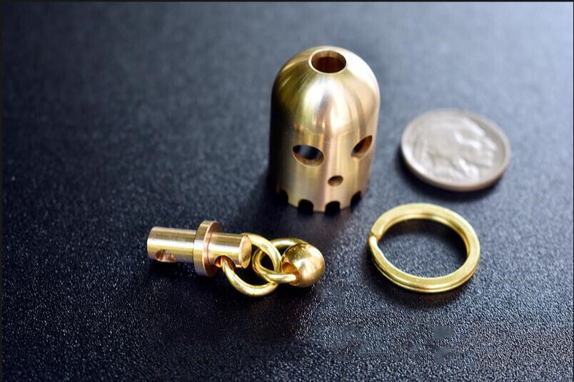 1PCS Small Brass Bell Wind Chime Rope Bead Penant Keychain EDC Pendant Ornament