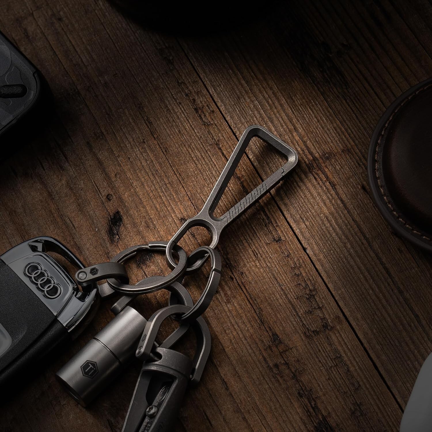 KeyUnity KM01 Titanium EDC Keychain Clip with Bottle Opener