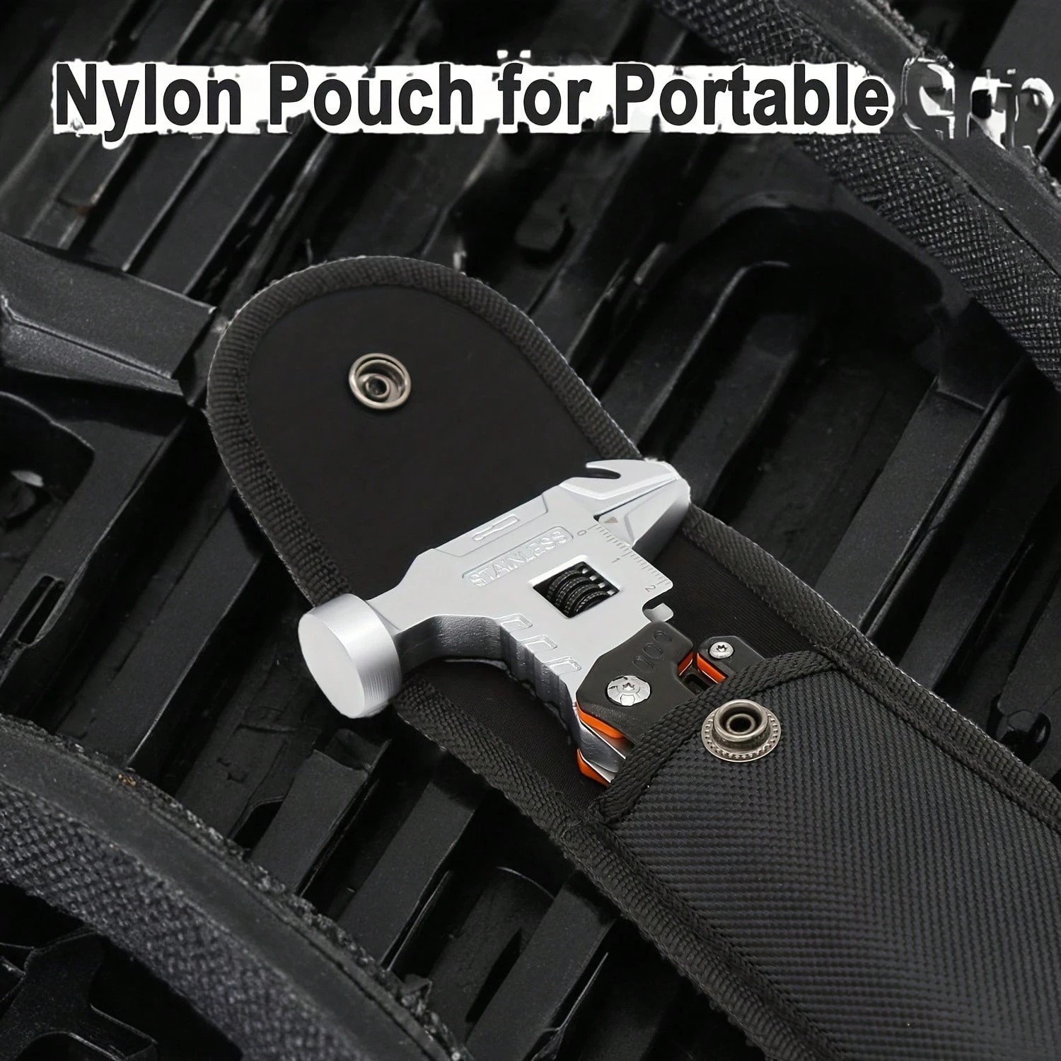 Multi-Tool Adjustable Wrench Hammer Pliers Survival Gear No Blades For Camping