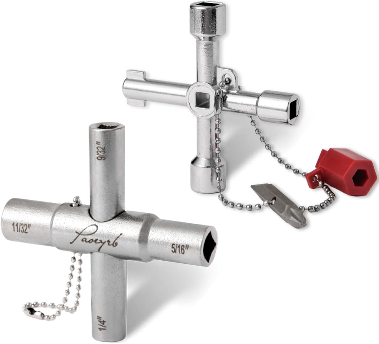2 Pcs Water Key, Silcock Key 4 Way, Multi-Functional Water Key Shut Off Tool,