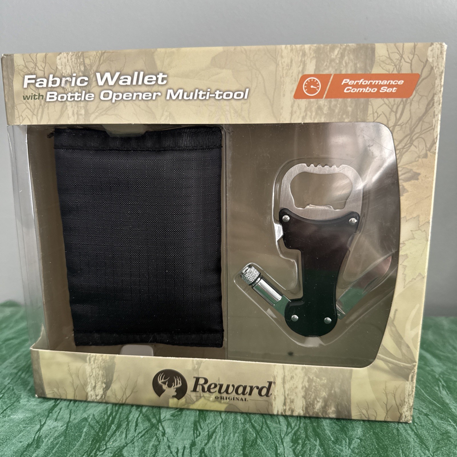 Reward Original Fabric Wallet With Bottle Opener Multi Tool Pocket Size Black