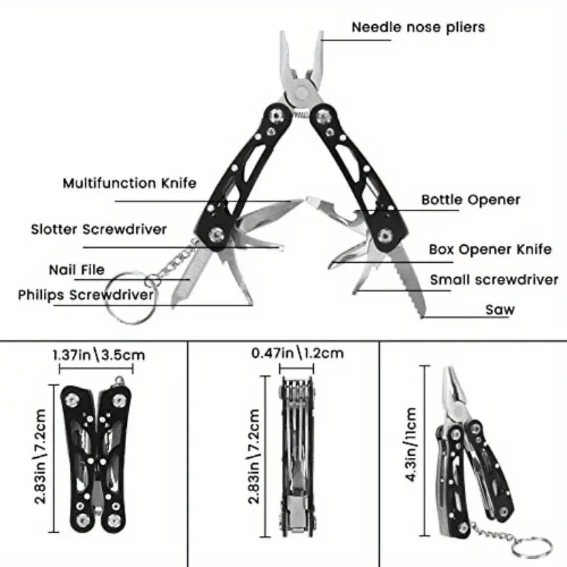Mini Pocket Multitool 16-in-1 Knife Small Tool Set with Pliers Outdoor Gear mini