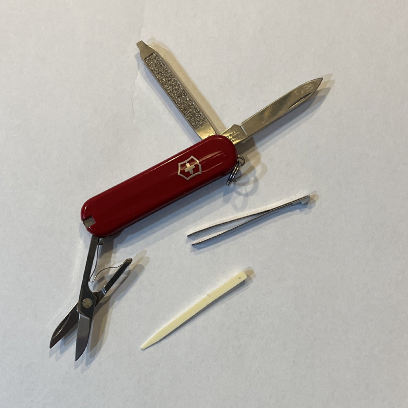 Victorinox Red Swiss Army Multi-Tool Knife, Scissors, File, Tweezers, Toothpick