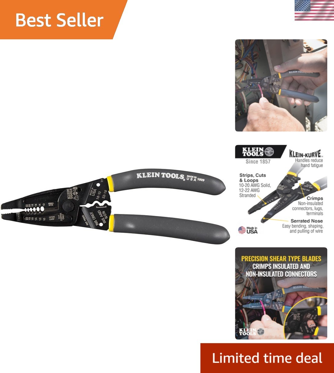Professional Long-Nose Wire Stripper/Crimper – Ergonomic Electrician Tool