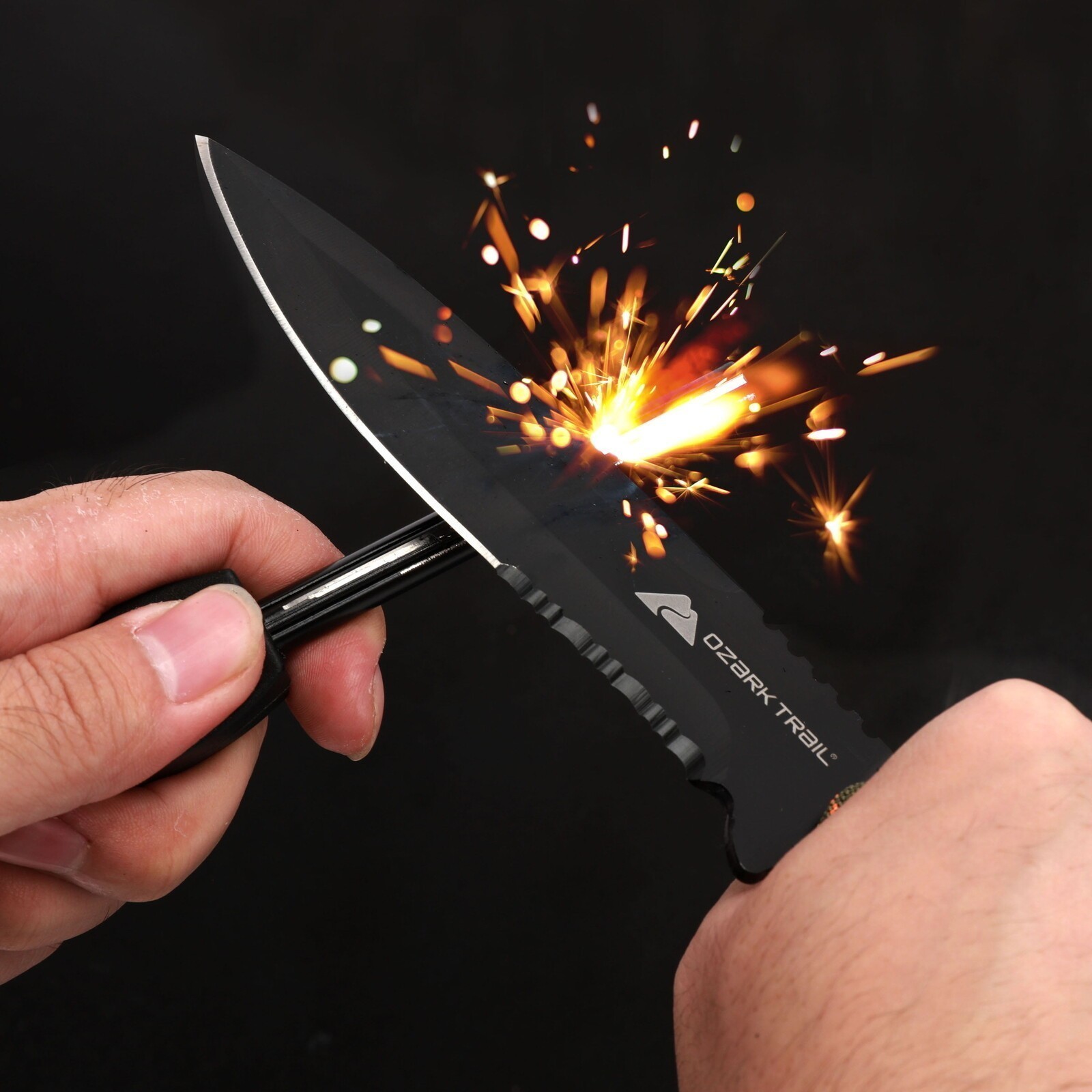 12 Pack Camping Tool Set with LED Aluminum Focusing Flashlight 10″ Machete Knife