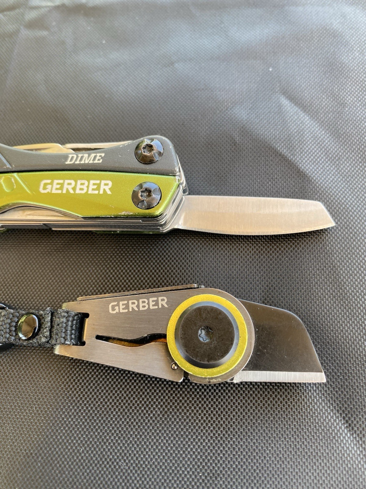 GERBER Dime Multi Tool & Keychain Knife Green Lanyard Zipper Pull L@@K L@@K!