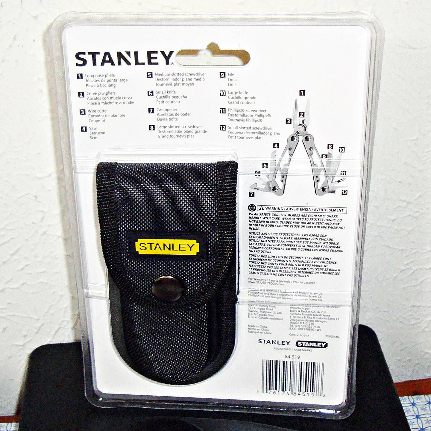 【NEW】STANLEY 12-IN-1 STAINLESS STEEL MULTITOOL WITH BLACK POUCH (84-519)