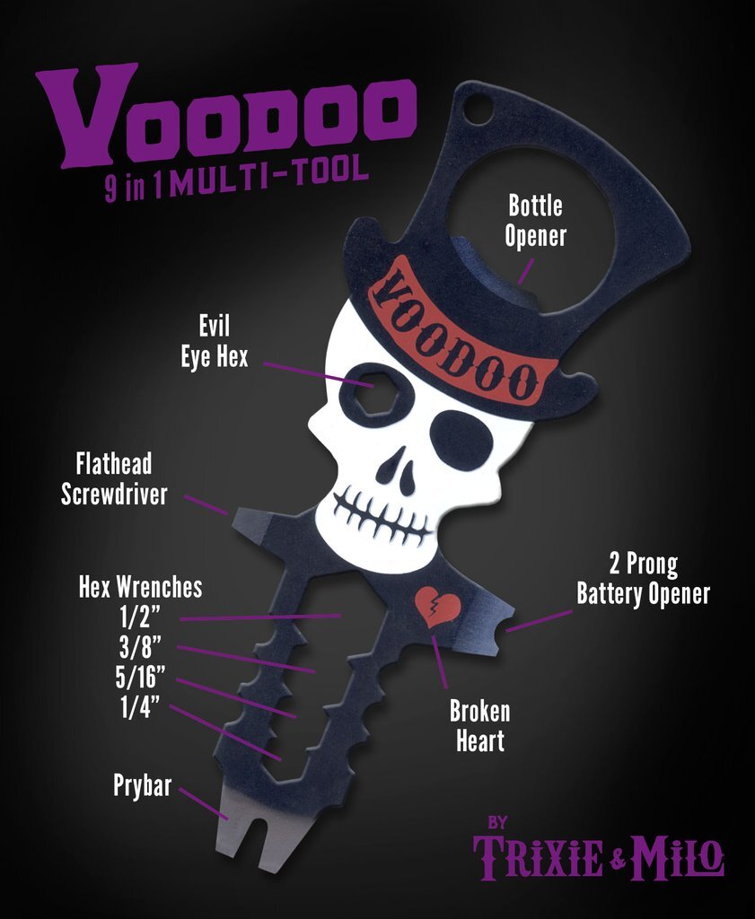 Trixie and Milo TOOL-VOODO Stainless Steel Voodoo 9-Multi-Tool 2-1/8 x 5-1/4 in.