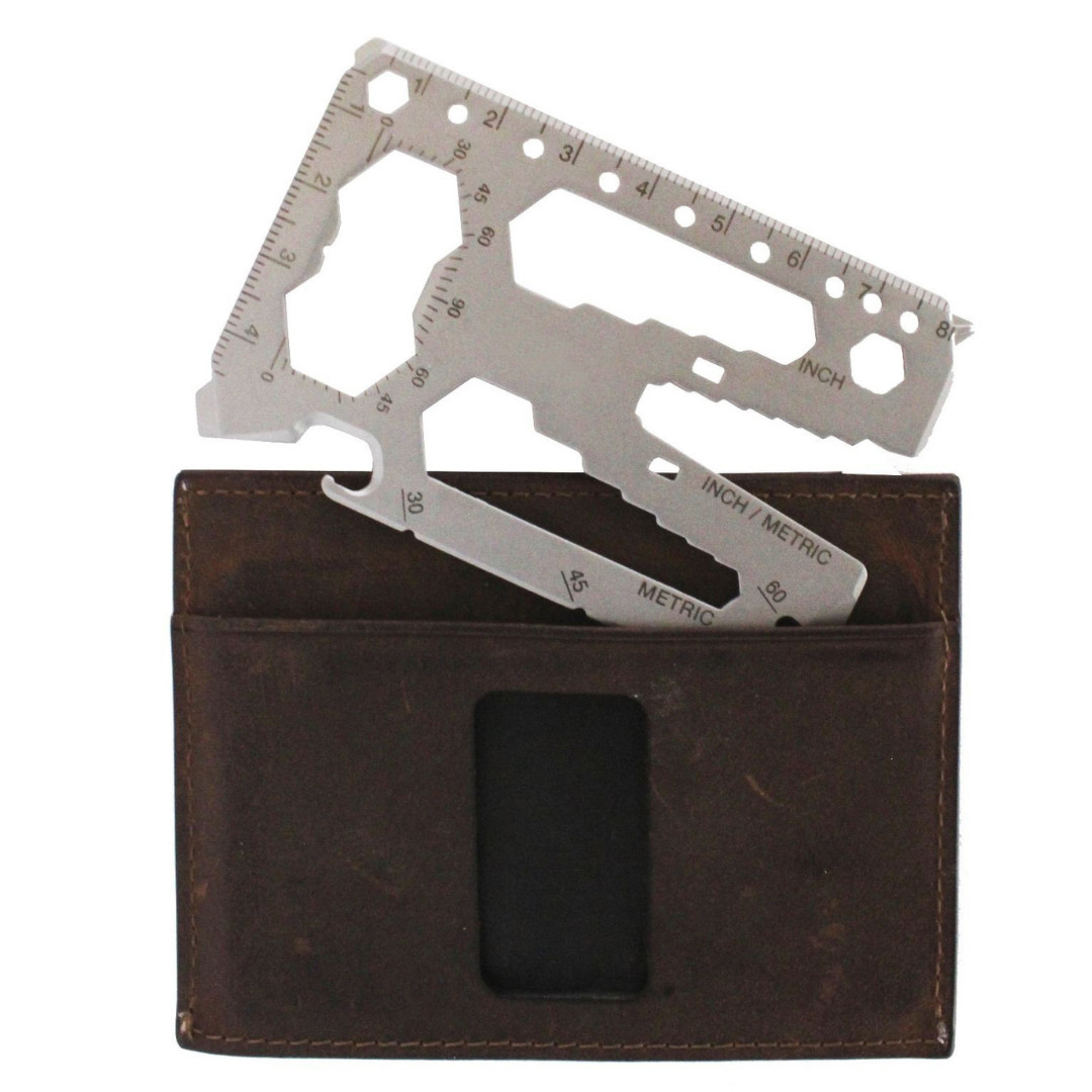 Stainless Steel Credit Card Tool 40 in 1 Multi Pocket Survival Camping Tools USA