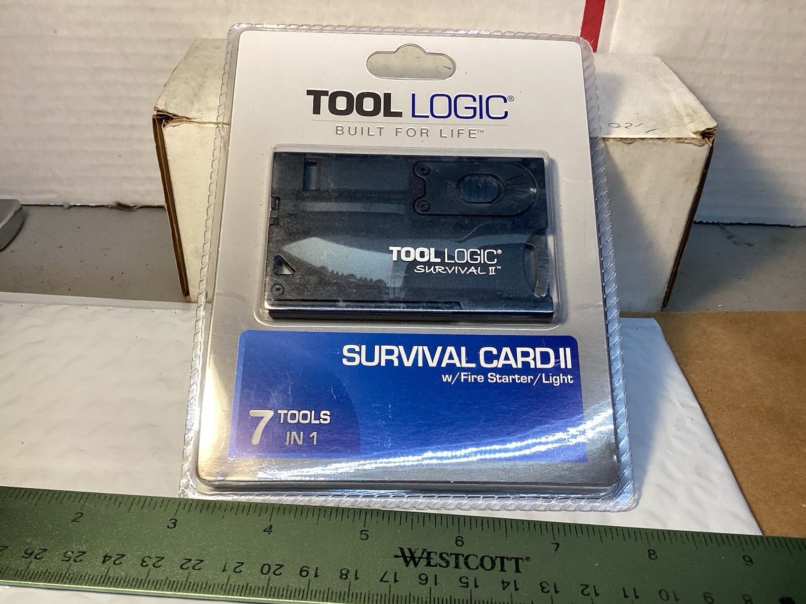 Tool Logic Survival Card II 7-in-1 Multi-Tool Fire Starter LED Light New