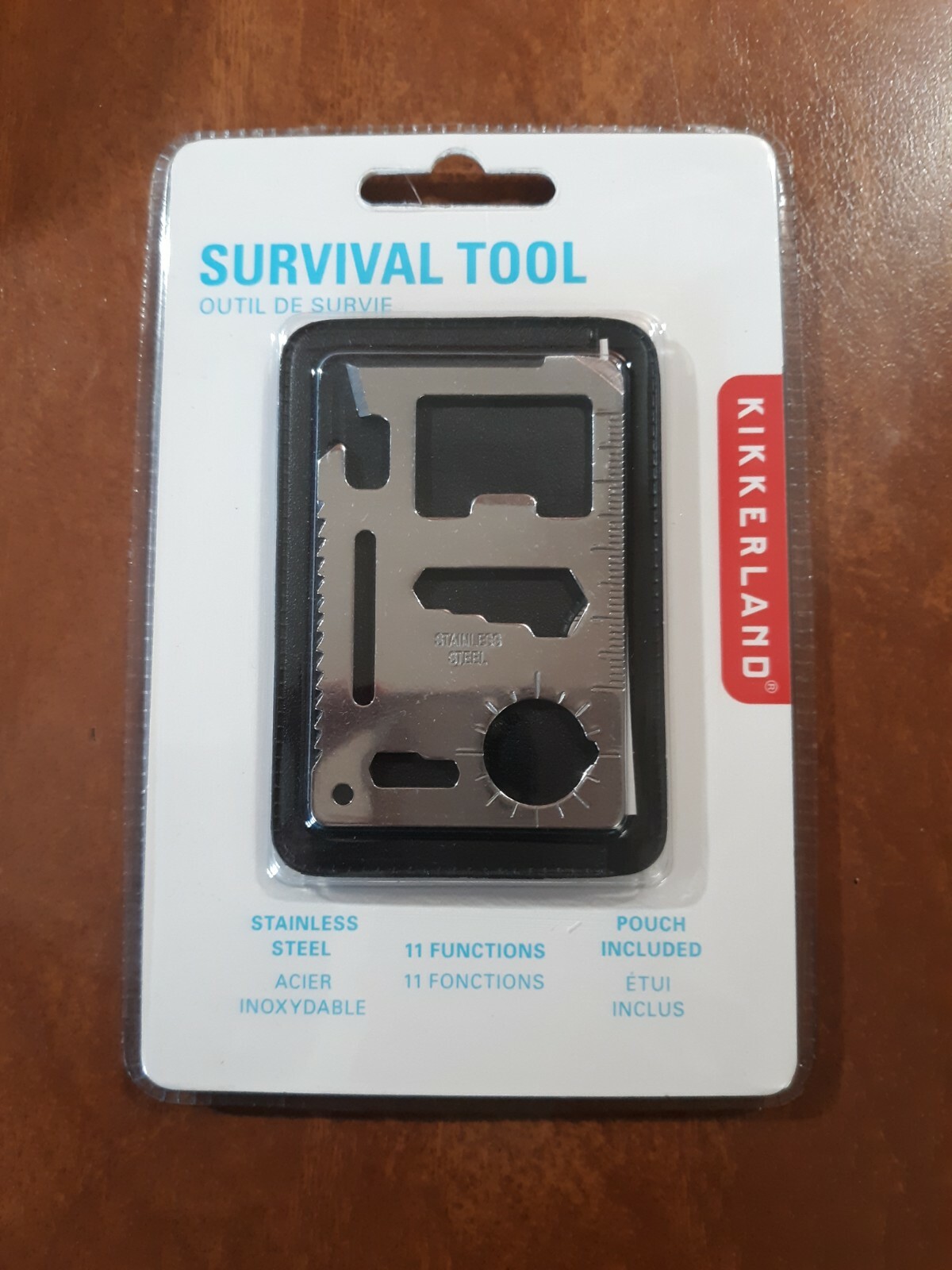 KIKKERLAND SURVIVAL TOOL 11 Functions Stainless Steel with Pouch -New