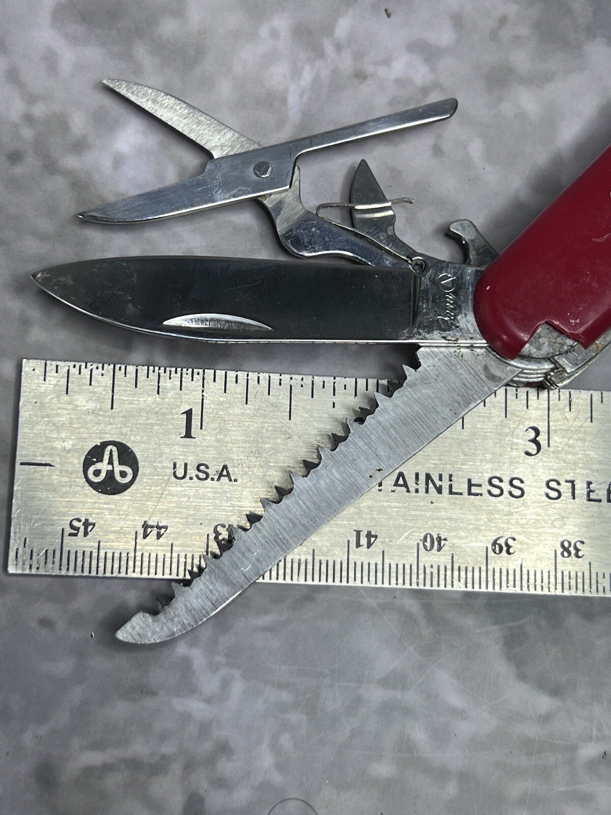 Red Multi Tool Pocket Tactical Camping Folding Army Knife #1701