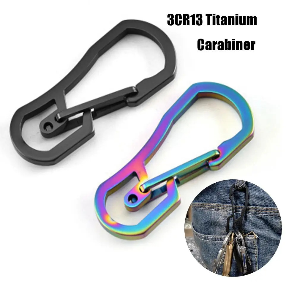 1pc Titanium Plating Carabiner Camping Clip Outdoor Tool Key Ring Clip Keychain